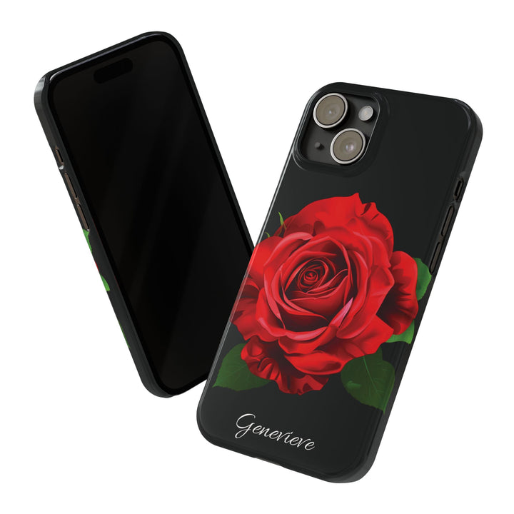 Slim Custom Personalized Red Rose Flowers Gift for Her Cute Phone Cases for Iphone 16 Pro Max | iPhone 15 Case | iPhone 15 Pro Max Case, Iphone 14, Iphone 14 Pro Max, Iphone 13 12 11 8 7 - Studio40ParkLane