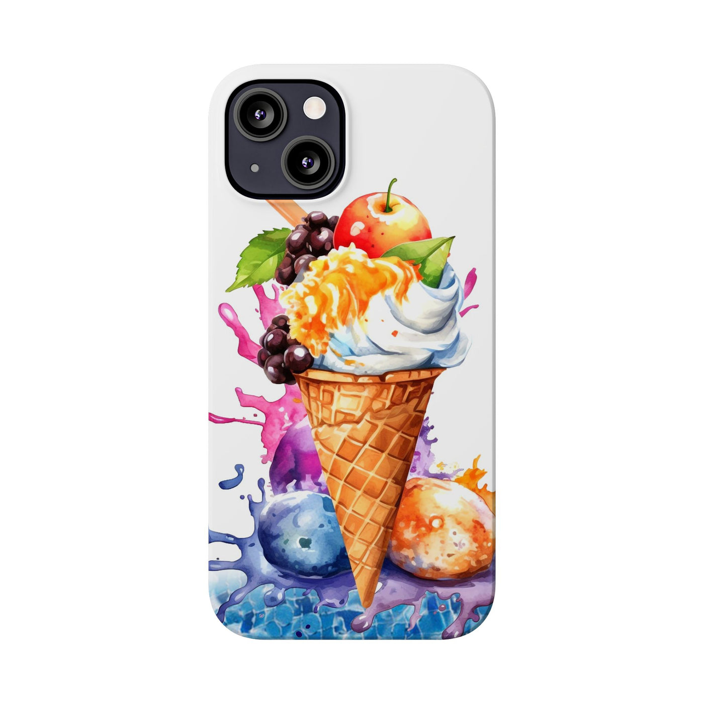 Slim Summer Ice Cream Cone Slim Cute Phone Cases for Iphone  | iPhone 15 Case | iPhone 15 Pro Max Case, Iphone 14, Iphone 14 Pro Max, Iphone 13