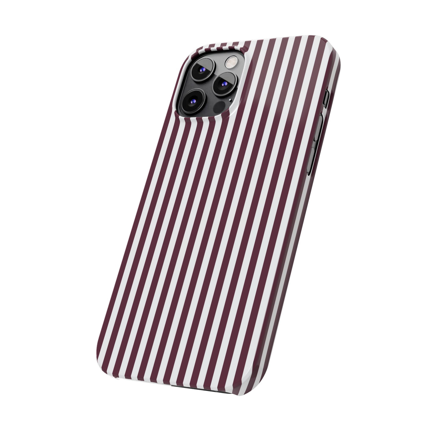 Slim Burgundy Wine Striped Cute Phone Case for Iphone 16 - | iPhone 15 Pro Max Case | iPhone 14 Case Iphone 13 12 11 10 9 8 7 Gift for Her - Studio40ParkLane