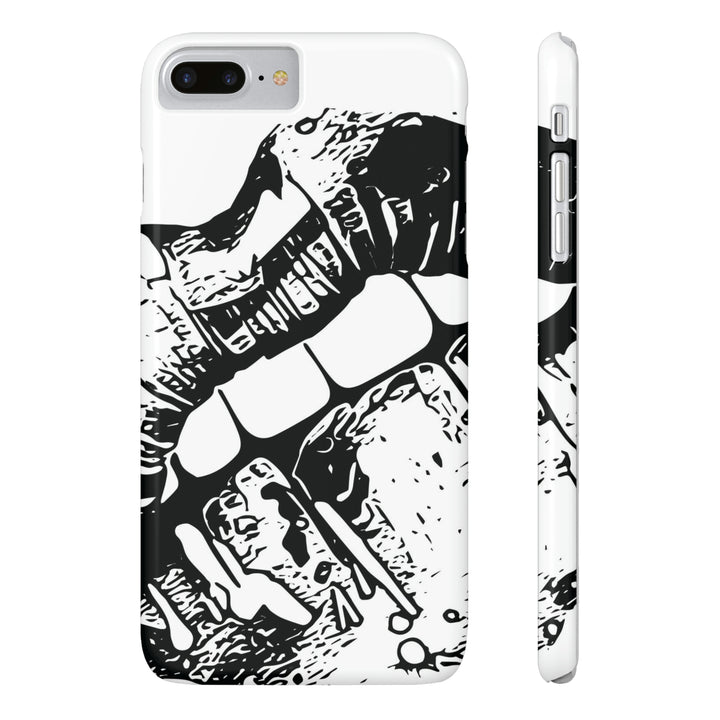 Slim Cute Phone Cases for Iphone - | iPhone 15 Case | iPhone 15 Pro Max Case, Iphone 14 Case, Iphone 14 Pro Max, Iphone 13, Smile Lips Black and White - Studio40ParkLane