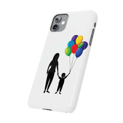 Slim Mother Child Balloons Gift for Her Cute Phone Cases for Iphone 16 Pro Max | iPhone 15 Case | iPhone 15 Pro Max Case, Iphone 14, 13, 12, 11, 10, 8, 7