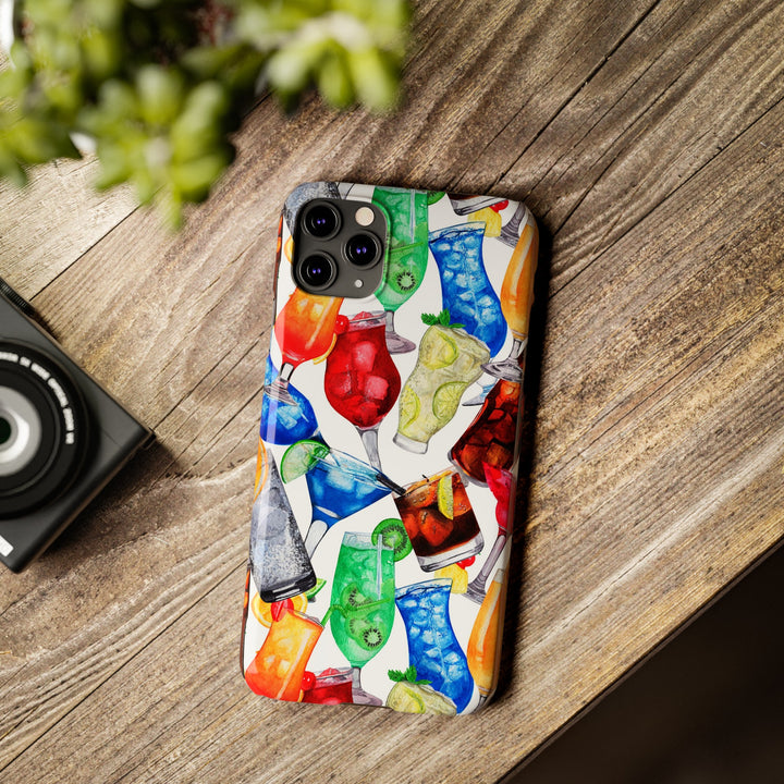 Slim Cute Phone Cases for Iphone - | iPhone 15 Case | iPhone 15 Pro Max Case, Iphone 14 Case, Iphone 14 Pro Max, Iphone 13, Summer Fruit Cocktail - Studio40ParkLane
