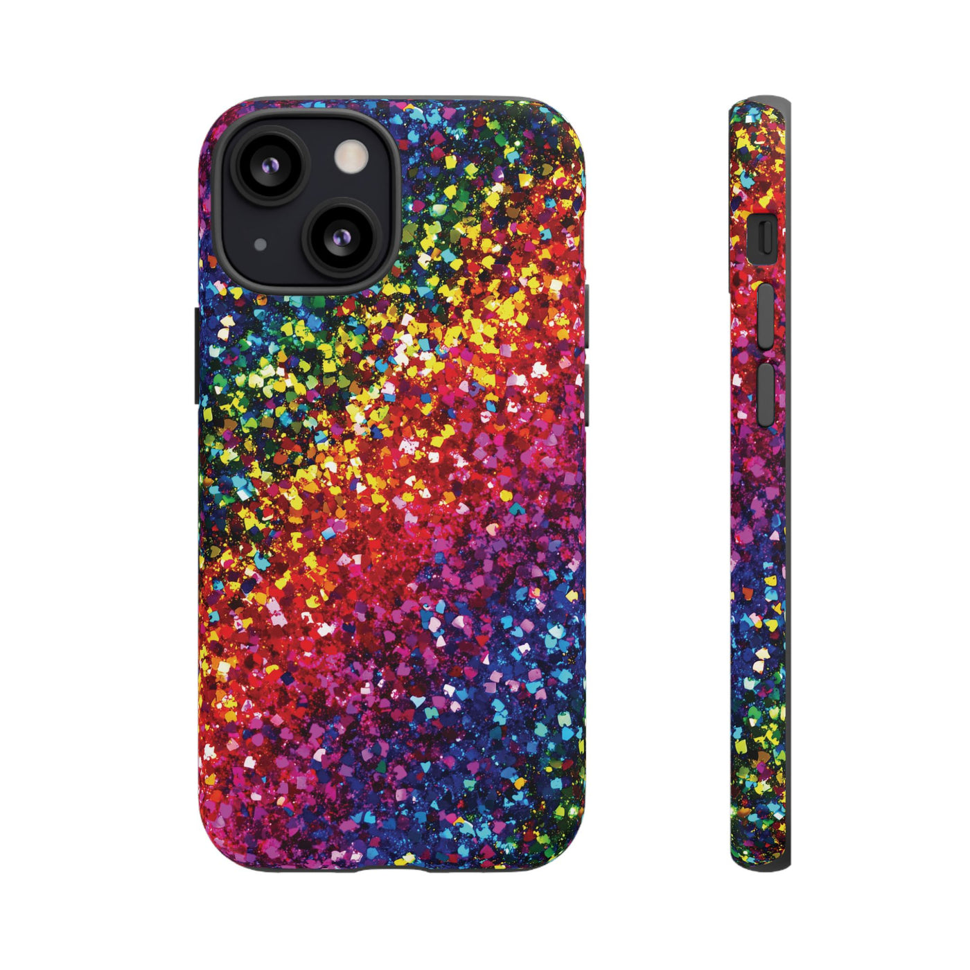 Faux Chic Play on Glitter Effect Cute Phone Case, for IPhone 16 pro Max | Iphone 15, Iphone 14, IPhone 13 Case, 11 8 7, Samsung Galaxy S24, S23, S22, S21, 2 Layer Protection