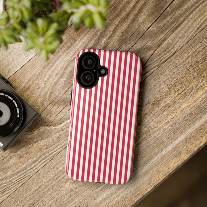 Tough Premium Winterberry Stripes Phone Case Gift for Her - For Apple iPhone 16 Pro Max 16e iPhone 15 Pro iPhone Iphone 14 Plus 13 Pro 12 SE XR - Studio40ParkLane