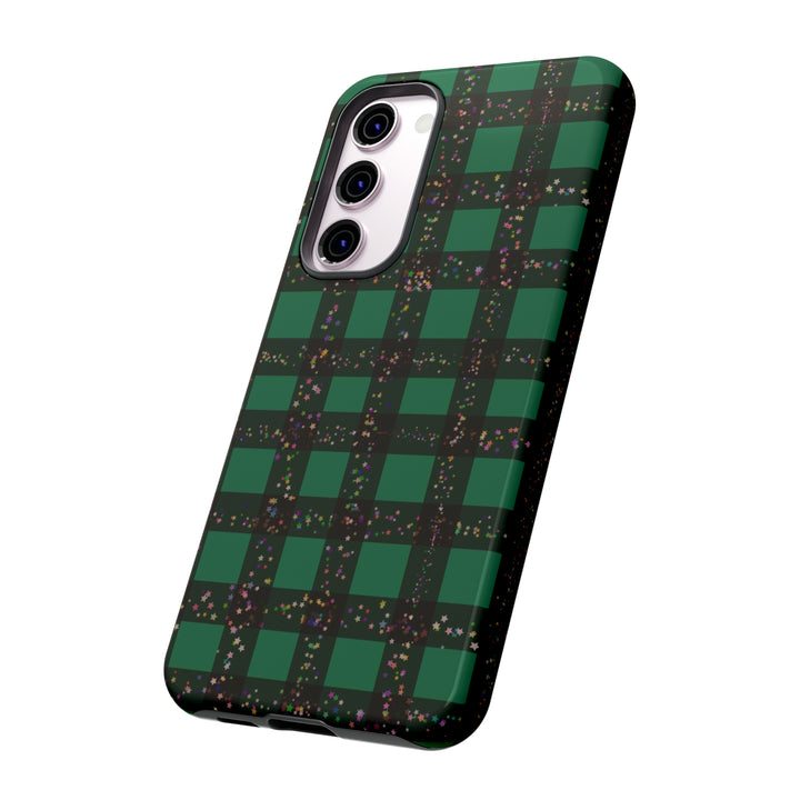 Cute Samsung Phone Cases, Designer Samsung Galaxy S23 Phone Case, Samsung S22 Case, Samsung S21 Case, Samsung S20 Case, Green Festive Plaid - Studio40ParkLane