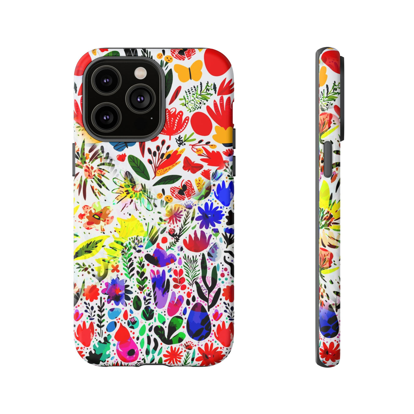 Impact Resistant, Colored Flowers, Cute Phone Cases for Samsung S24, S23, S22, S21, IPhone 15 pro Iphone 14 pro Iphone 13 IPhone 12 Iphone 11