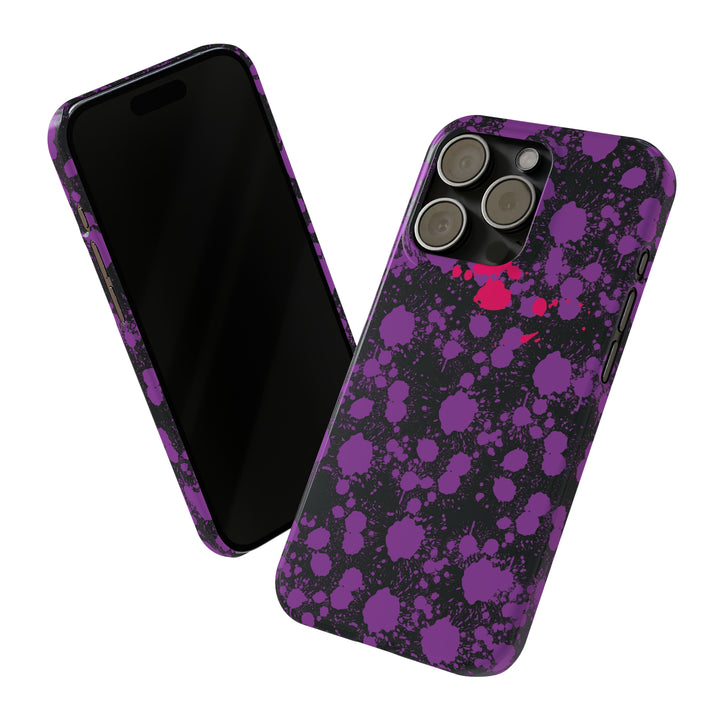 Slim Cute Phone Cases for Iphone - | iPhone 15 Case | iPhone 15 Pro Max Case, Iphone 14 Case, Iphone 14 Pro Max, Iphone 13, Purple Pink Paint Blots Splash - Studio40ParkLane