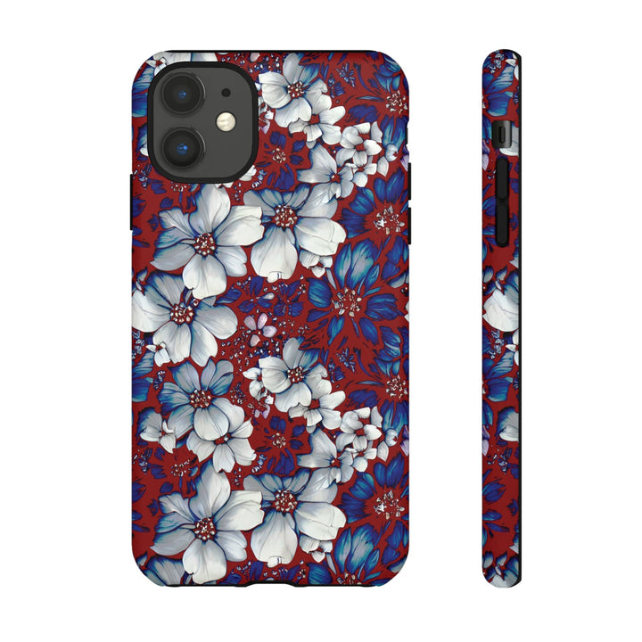 Cute IPhone Case | Red Blue Flowers, iPhone 15 Case | iPhone 15 Pro Case, Iphone 14 Case, Iphone 14 Pro Max Case, Protective Iphone Case - Studio40ParkLane