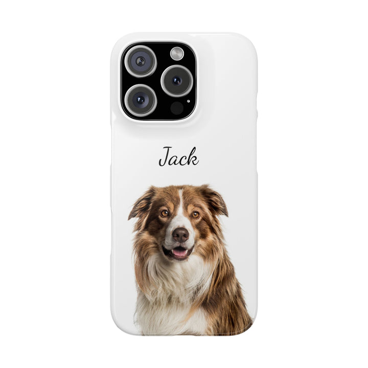 Slim Custom Personalized Pet Phone Cases Dog Phone Cases Cat Phone Cases for Iphone 16, 15, 14, 13, 12, 11, 8, 7 Custom Name Personalized Phone Case - Studio40ParkLane