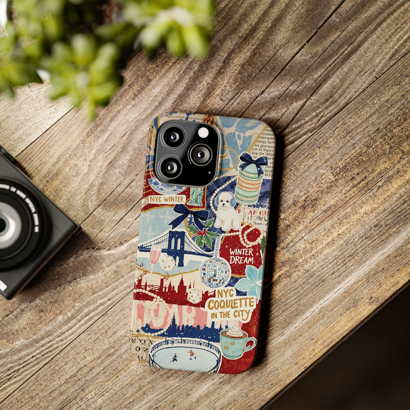 Slim New York Winter Coquette Collage Cute Phone Case for Iphone 16 - | iPhone 15 Pro Max Case | iPhone 14 Case Iphone 13 12 11 10 9 8 7 X - Studio40ParkLane