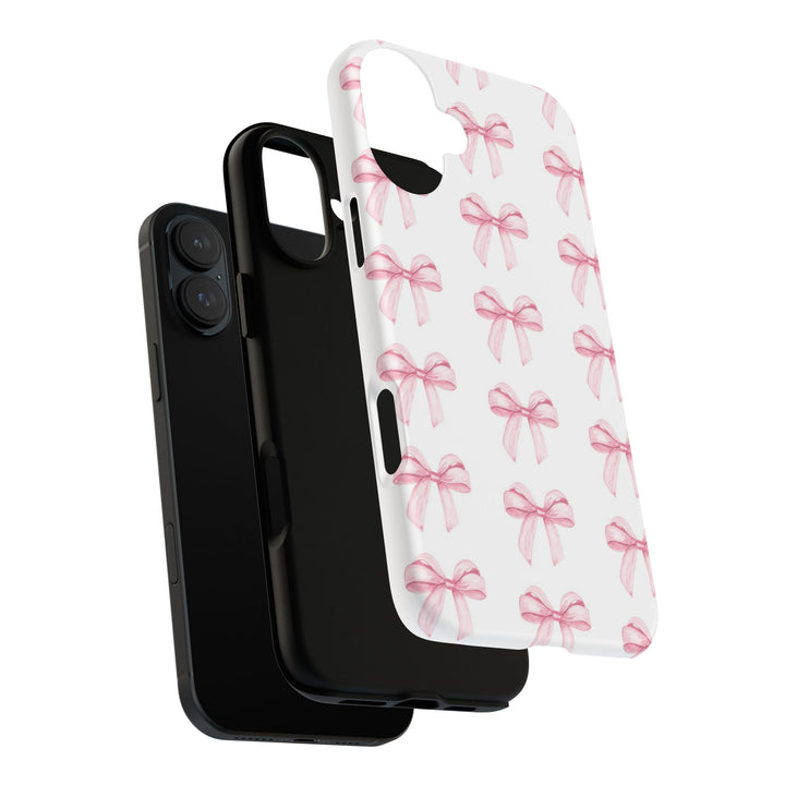 Pink Bows Cute Phone Case, for IPhone 16 Pro Max | Iphone 15, Iphone 14, IPhone 13 Case, 11 8 7, Samsung Galaxy S24, S23, S22, S21, 2 Layer Protection - Studio40ParkLane