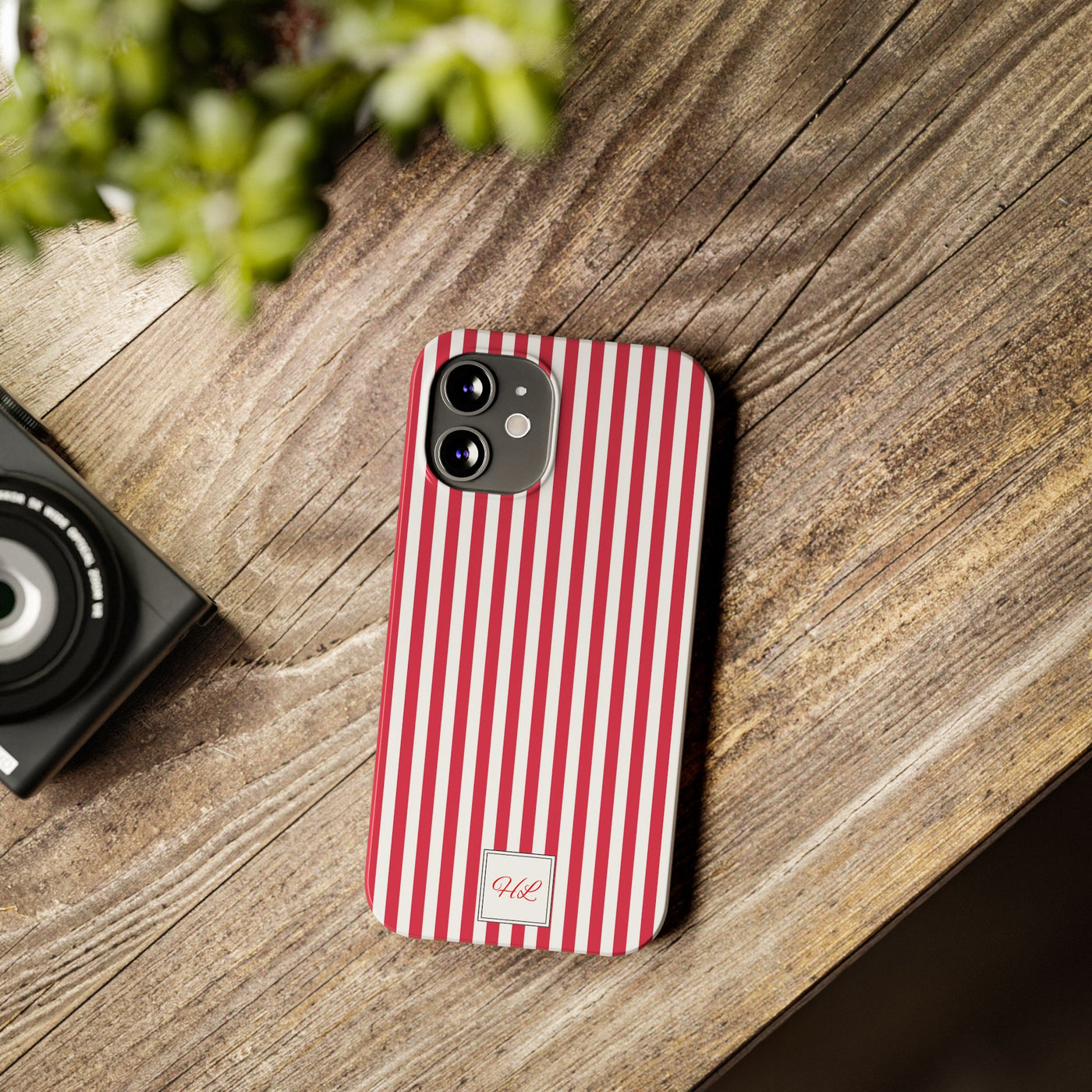 Slim Custom Personalized Winterberry Red Striped Phone Case for Iphone 17 - | iPhone 16 Pro Max Case | iPhone 15 Case Iphone 14 13 12 11 10 9 8 - Studio40ParkLane