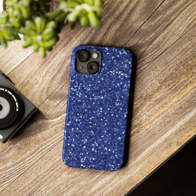 Slim Blue Muted Faux Play on Glitter Effect Cute Phone Cases for Iphone 16 Pro Max | iPhone 15 Case | iPhone 15 Pro Max Case, Iphone 14, Iphone 14 Pro Max, Iphone 13 12 11 8 7