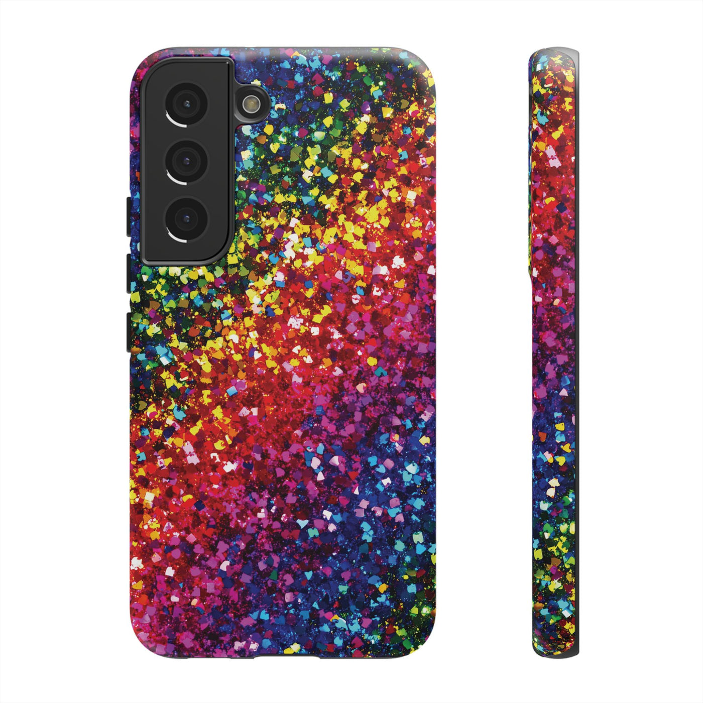 Faux Chic Play on Glitter Effect Cute Phone Case, for IPhone 16 pro Max | Iphone 15, Iphone 14, IPhone 13 Case, 11 8 7, Samsung Galaxy S24, S23, S22, S21, 2 Layer Protection