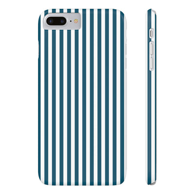Slim Teal Blue Striped Cute Phone Case for Iphone 16 - | iPhone 15 Pro Max Case | iPhone 14 Case Iphone 13 12 11 10 9 8 7 X XS Gift for Her - Studio40ParkLane