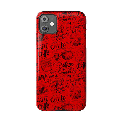 Slim Cute iPhone Cases - | iPhone 15 Case | iPhone 15 Pro Max Case, Iphone 14 Case, Iphone 14 Pro Max, Iphone 13, Red Black Coffee