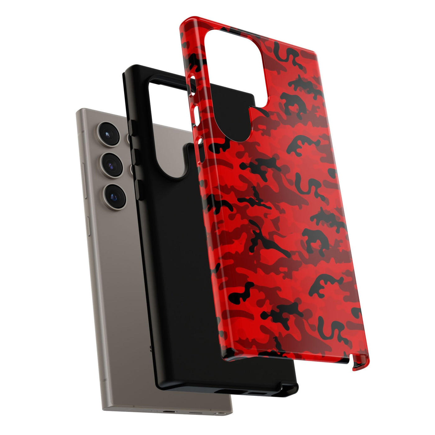 Impact Resistant, Red Camo Camouflage, Cute Phone Cases for Samsung S24, S23, S22, S21, IPhone 15 pro Iphone 14 pro Iphone 13 IPhone 12 Iphone 11