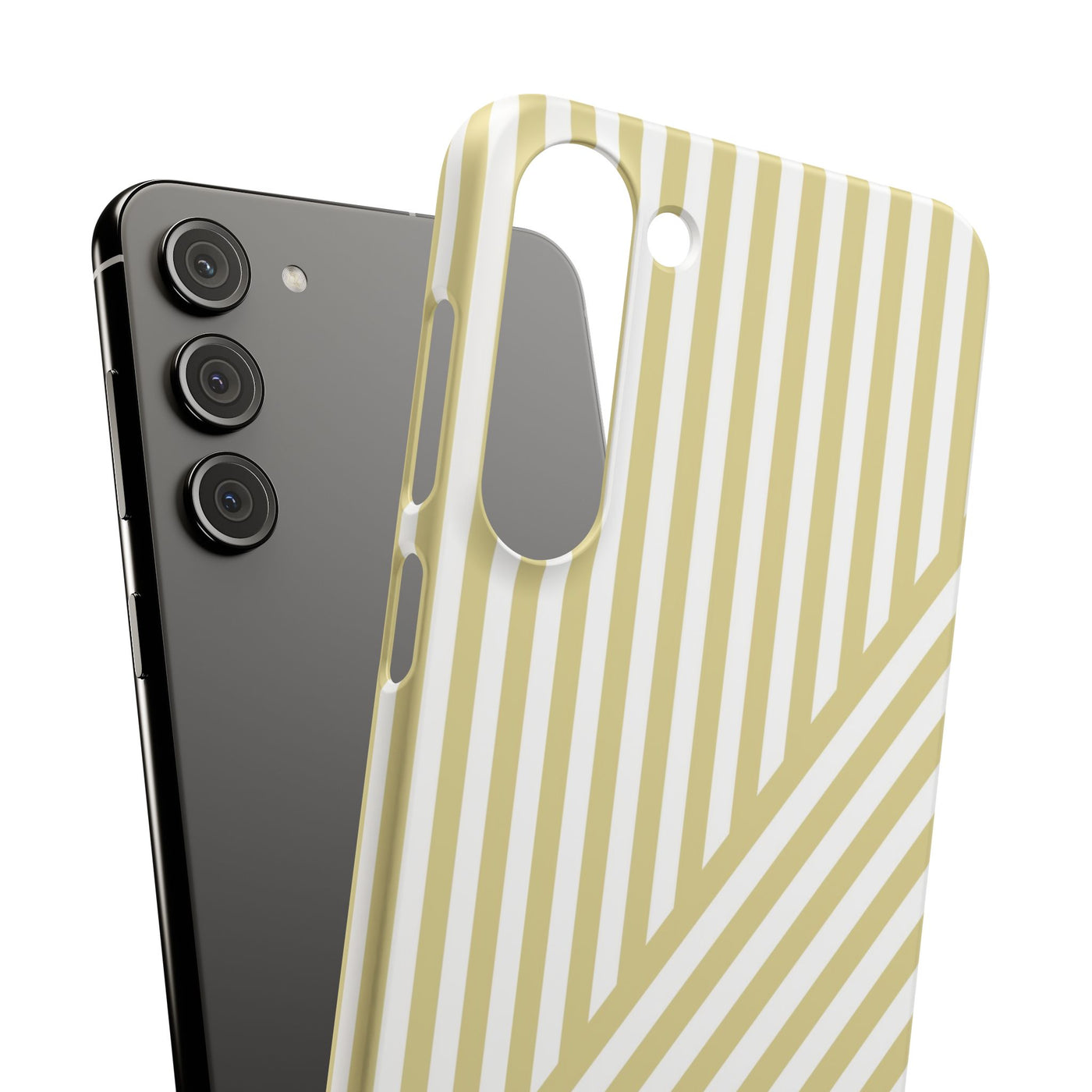 Aesthetic Yellow Beige Stripes Cute Phone Case Sleek Snap - For iPhone 17 Pro Max iPhone 16 Pro iPhone 15 Iphone 14 Plus 13 Pro 12 11 10 Gift
