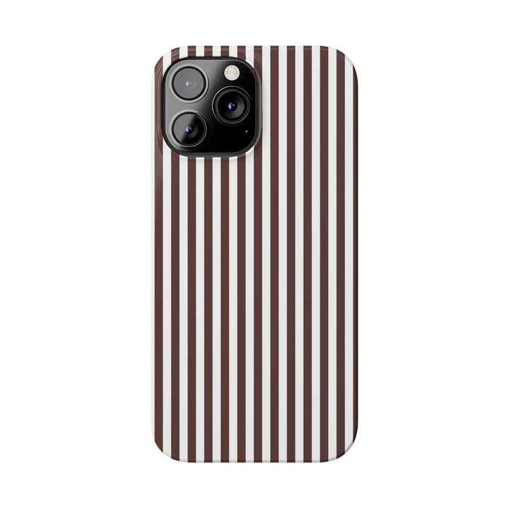 Slim Carriage Brown Striped Cute Phone Case for Iphone 16 - | iPhone 15 Pro Max Case | iPhone 14 Case Iphone 13 12 11 10 9 8 7 Gift for Her - Studio40ParkLane