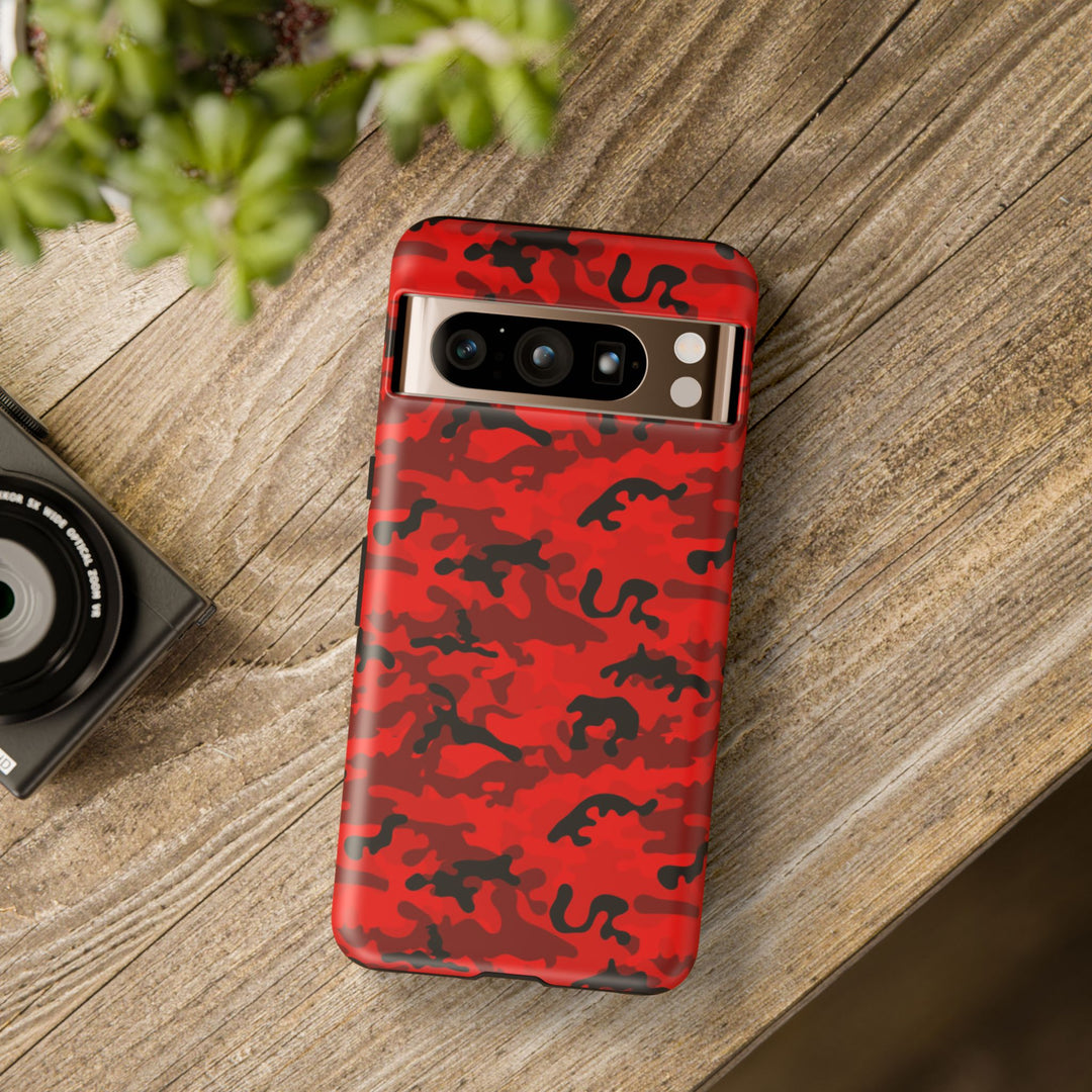 Impact Resistant, Red Camo Camouflage, Cute Phone Cases for Samsung S24, S23, S22, S21, IPhone 15 pro Iphone 14 pro Iphone 13 IPhone 12 Iphone 11 - Studio40ParkLane