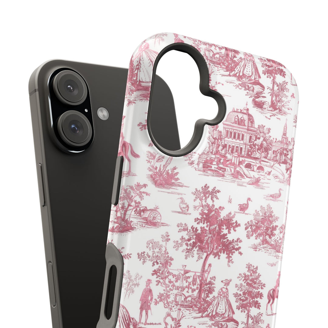 French Pink Toile Magsafe Cute Phone Case for Iphone Gift for Her, iPhone 16 Case | iPhone 15 Pro Max Case, Iphone 14, Iphone 14 Pro Max, Iphone 13, Iphone 12 - Studio40ParkLane