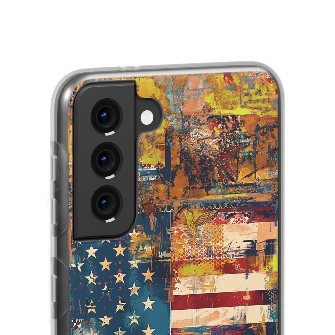 Cute Flexi Phone Cases, US Flag Abstract, Compatible with Samsung Galaxy S23, Samsung S22, Samsung S21, Samsung S20, Galaxy S20 Ultra