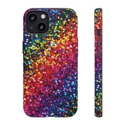 Faux Chic Play on Glitter Effect Cute Phone Case, for IPhone 16 pro Max | Iphone 15, Iphone 14, IPhone 13 Case, 11 8 7, Samsung Galaxy S24, S23, S22, S21, 2 Layer Protection