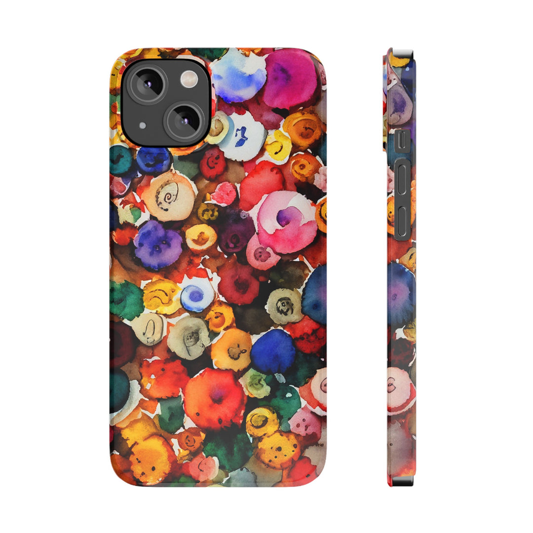 Slim Cute Phone Cases for Iphone | iPhone 15 Case | iPhone 15 Pro Max Case, Iphone 14, Iphone 14 Pro Max, Iphone 13, Colorful Buttons Abstract - Studio40ParkLane