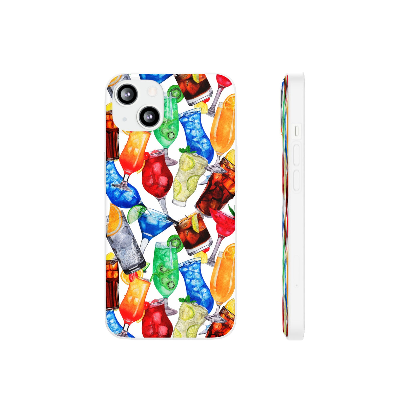 Cute Flexi Phone Cases, For Iphones and Samsung Galaxy Phones, Tropical Summer Fruit Cocktails, Galaxy S23 Phone Case, Samsung S22 Case, Samsung S21, Iphone 15, Iphone 14, Iphone 13