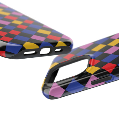 Aesthetic Colorful Checkerboard Tough Magsafe Phone Case - For iPhone 17 Pro Max iPhone 16 Pro iPhone 15 Iphone 14 Plus 13 Pro 12 11 Gift - Studio40ParkLane