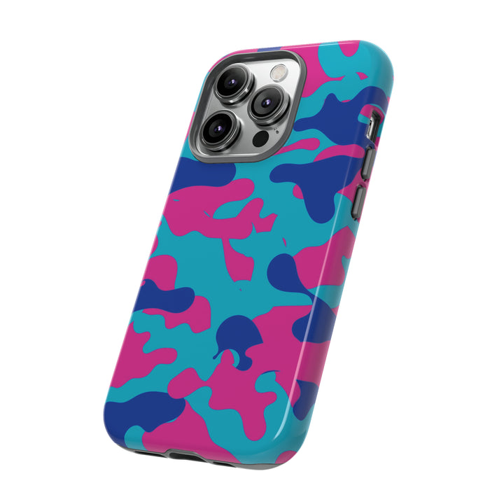 Cute IPhone Case | Blue Pink Camouflage, iPhone 15 Case | iPhone 15 Pro Case, Iphone 14 Case, Iphone 14 Pro Max Case, Protective Iphone Case - Studio40ParkLane