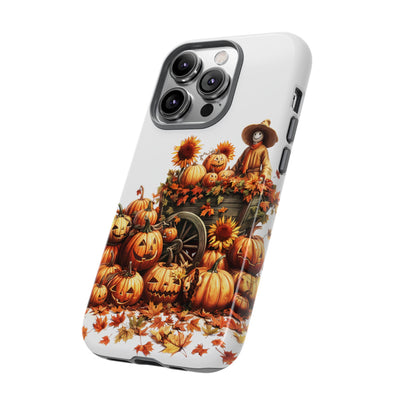 Impact Resistant, Fall Leaves Scarecrow, Cute Phone Cases for Samsung S24, S23, S22, S21, IPhone 15 pro Iphone 14 pro Iphone 13 IPhone 12 Iphone 11