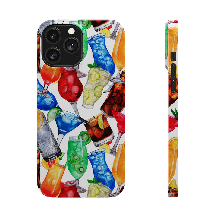 Slim Cute Phone Cases for Iphone - | iPhone 15 Case | iPhone 15 Pro Max Case, Iphone 14 Case, Iphone 14 Pro Max, Iphone 13, Summer Fruit Cocktail - Studio40ParkLane