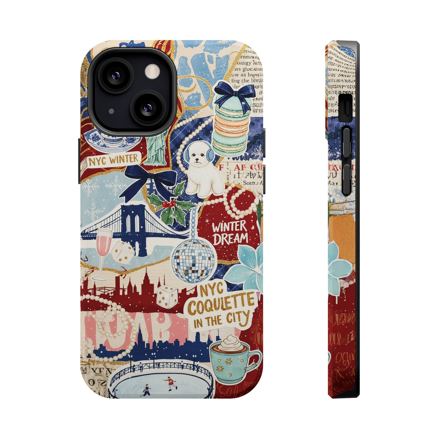 New York Winter Coquette Collage Tough Magsafe Cute Phone Cases for Iphone | iPhone 17 Pro Max Case, Iphone 16, Iphone 15 14 13 12 11 10 9