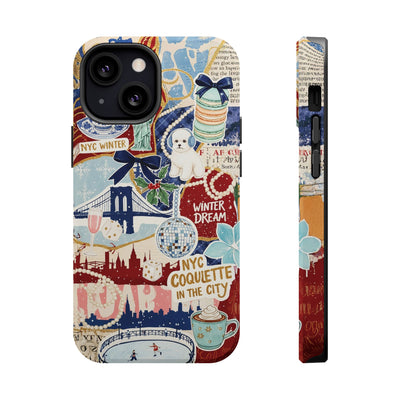 New York Winter Coquette Collage Tough Magsafe Cute Phone Cases for Iphone | iPhone 17 Pro Max Case, Iphone 16, Iphone 15 14 13 12 11 10 9