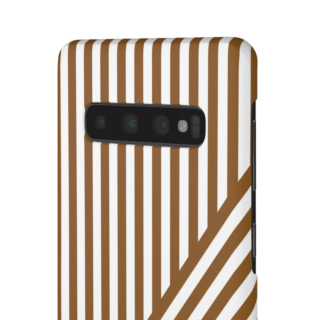 Aesthetic Mocha Brown Stripes Cute Phone Case Sleek Snap - For iPhone 17 Pro Max iPhone 16 Pro iPhone 15 Iphone 14 Plus 13 Pro 12 11 10 Gift - Studio40ParkLane