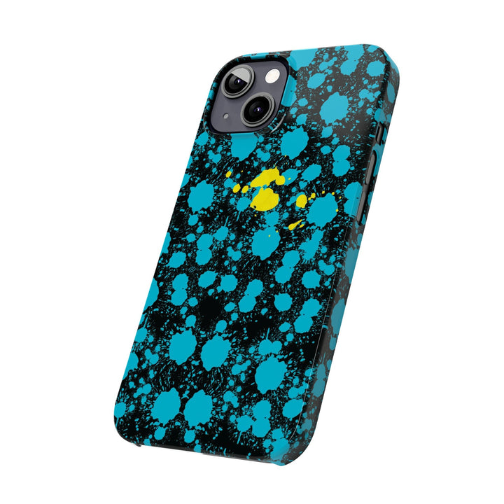 Slim Cute Phone Cases for Iphone - | iPhone 15 Case | iPhone 15 Pro Max Case, Iphone 14 Case, Iphone 14 Pro Max, Iphone 13, Paint Splash Blue Yellow - Studio40ParkLane