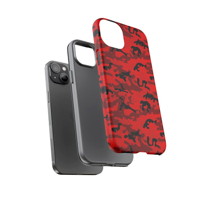 Impact Resistant, Red Camo Camouflage, Cute Phone Cases for Samsung S24, S23, S22, S21, IPhone 15 pro Iphone 14 pro Iphone 13 IPhone 12 Iphone 11