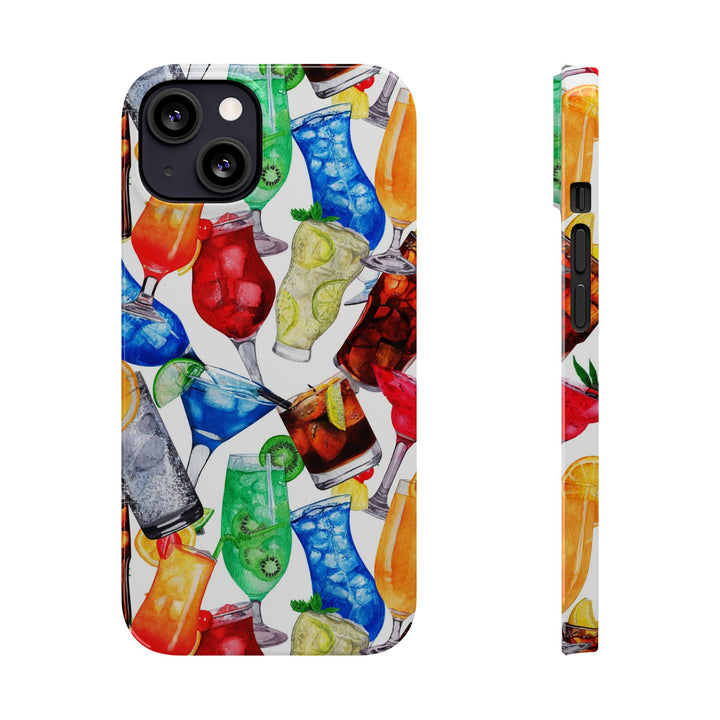 Slim Cute Phone Cases for Iphone - | iPhone 15 Case | iPhone 15 Pro Max Case, Iphone 14 Case, Iphone 14 Pro Max, Iphone 13, Summer Fruit Cocktail - Studio40ParkLane