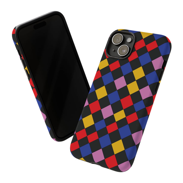 Aesthetic Tough Colorful Checkerboard Phone Case Premium - For iPhone 17 Pro Max iPhone 16 Pro iPhone 15 Iphone 14 Plus 13 Pro 12 11 10 XR - Studio40ParkLane