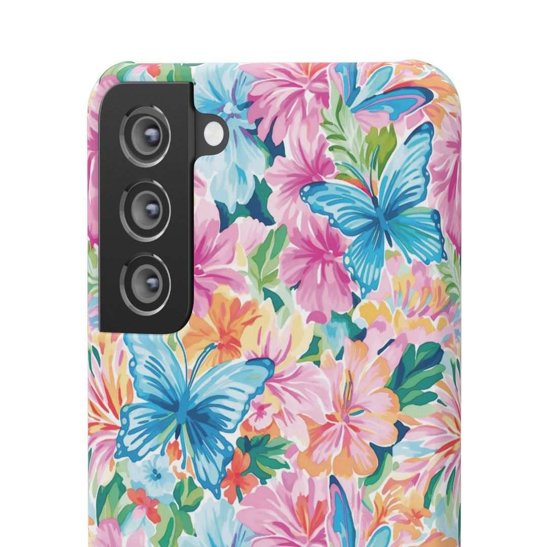 Sleek Snap Butterflies Flowers Cute Phone Case for iPhone 16 15 14 13 12 11 X Xs Max Xr Pro Plus Samsung Galaxy S24 S23 S22 S21 S20 Ultra