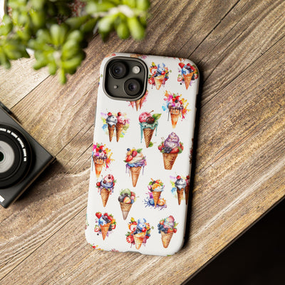 Impact Resistant, Summer Icecream, Cute Phone Cases for Samsung S24, S23, S22, S21, IPhone 15 pro, Iphone 14 pro, Iphone 13 IPhone 12, Iphone 11