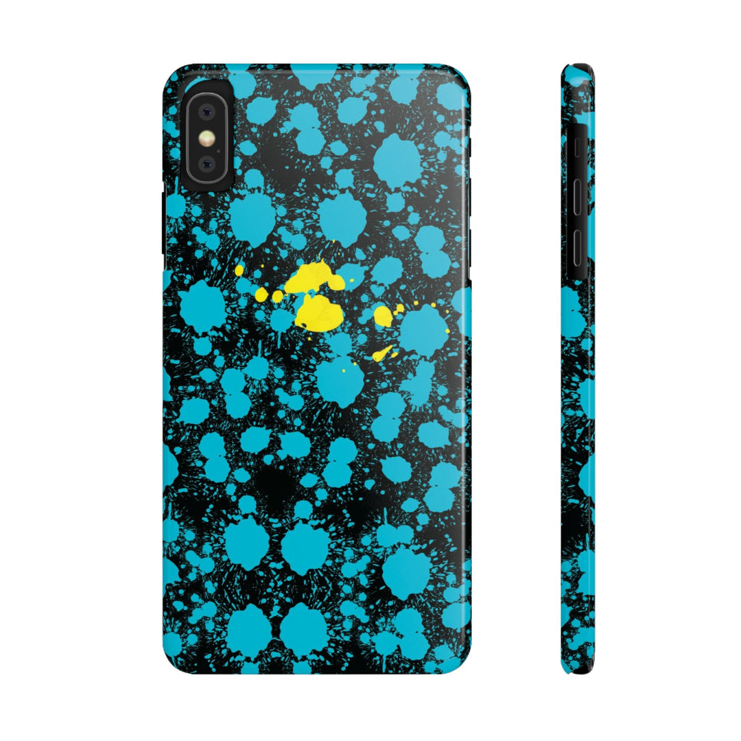 Slim Cute Phone Cases for Iphone - | iPhone 15 Case | iPhone 15 Pro Max Case, Iphone 14 Case, Iphone 14 Pro Max, Iphone 13, Paint Splash Blue Yellow - Studio40ParkLane
