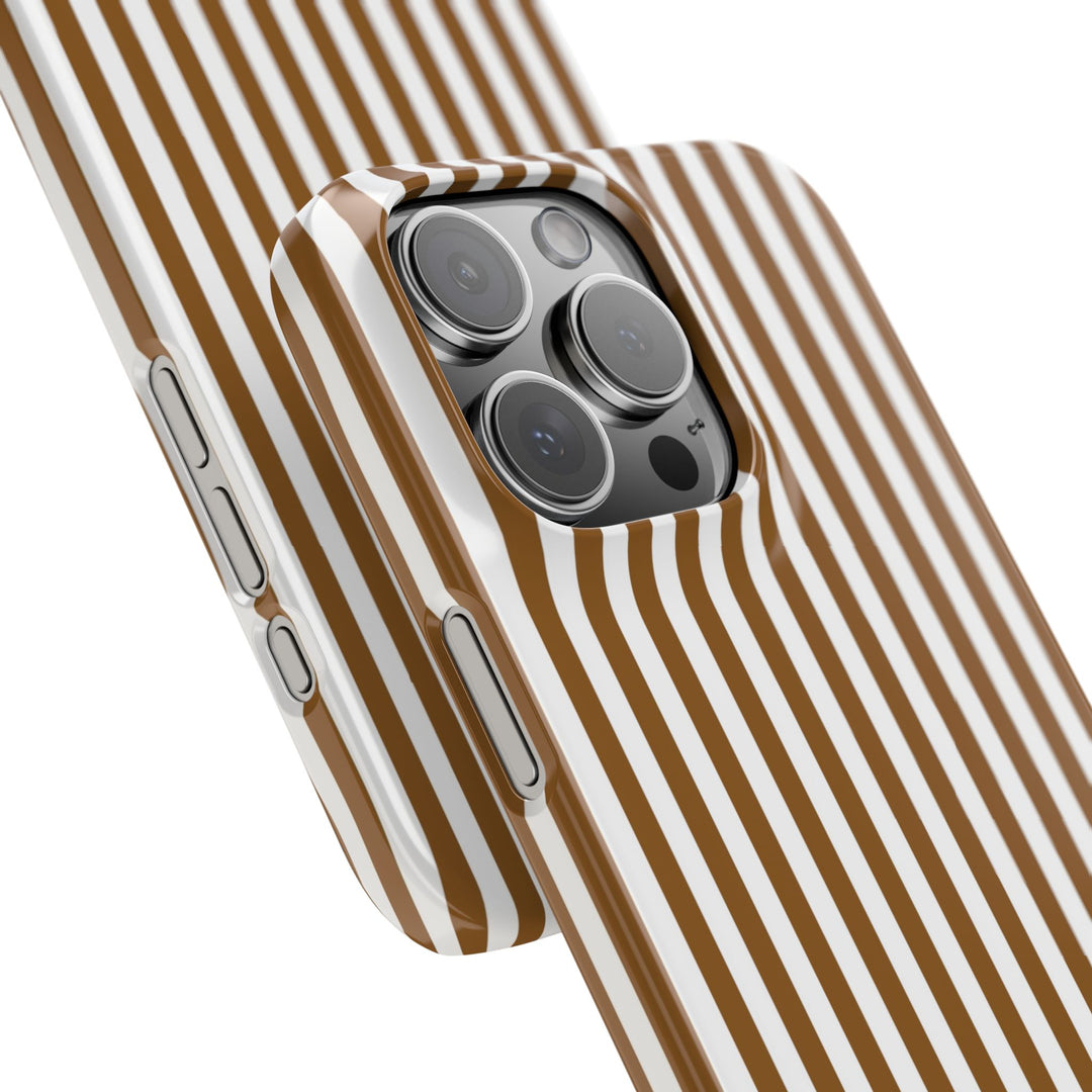 Slim Mocca Brown Striped Cute Phone Case for Iphone 16 - | iPhone 15 Pro Max Case | iPhone 14 Case Iphone 13 12 11 10 9 8 7 XS X Gift for Her - Studio40ParkLane