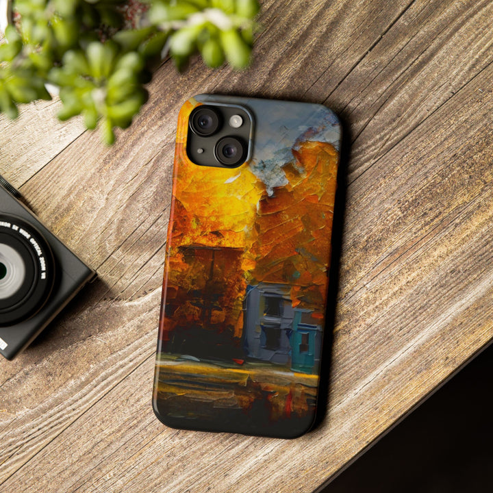 Slim Cute Phone Cases for Iphone - | iPhone 15 Case | iPhone 15 Pro Max Case, Iphone 14 Case, Iphone 14 Pro Max, Iphone 13, Fall Leaves Oil Paint Effect - Studio40ParkLane