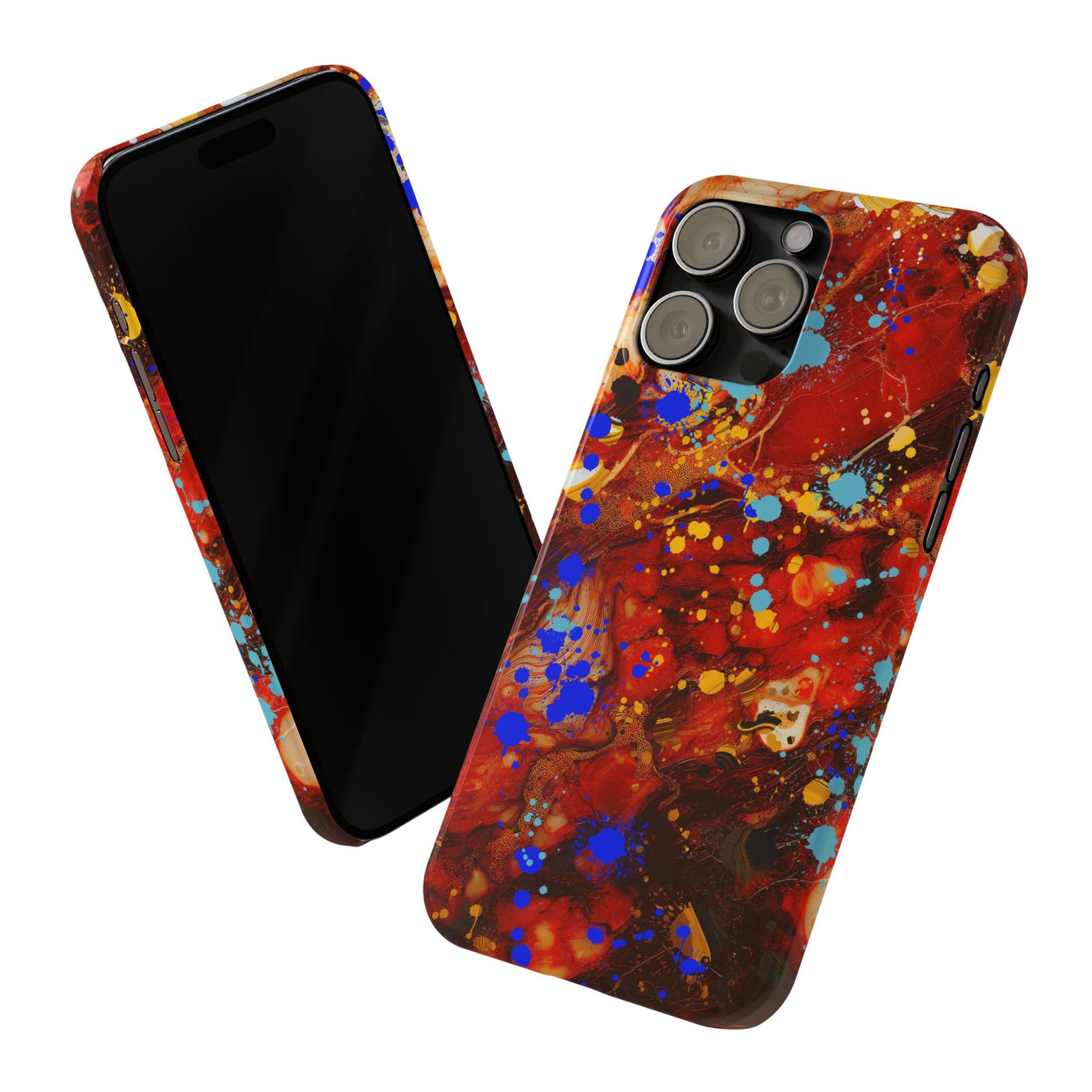 Slim Cute iPhone Cases - | iPhone 15 Case | iPhone 15 Pro Max Case, Iphone 14 Case, Iphone 14 Pro Max, Iphone 13, Fall Marble Paint Splash