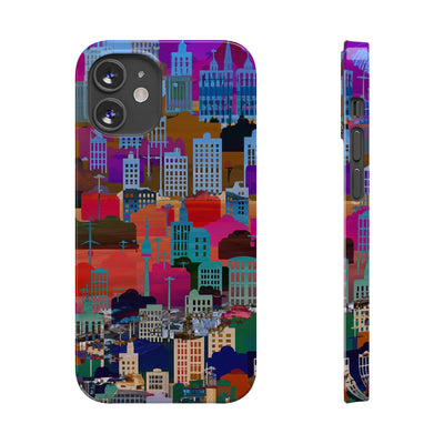 City Skyline Mosaic Slim Cute Phone Cases for Iphone | iPhone 15 Case | iPhone 15 Pro Max Case, Iphone 14, Iphone 14 Pro Max, Iphone 13, 12