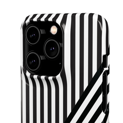 Aesthetic Black White Stripes Cute Phone Case Sleek Snap - For iPhone 17 Pro Max iPhone 16 Pro iPhone 15 Iphone 14 Plus 13 Pro 12 11 10 Gift - Studio40ParkLane