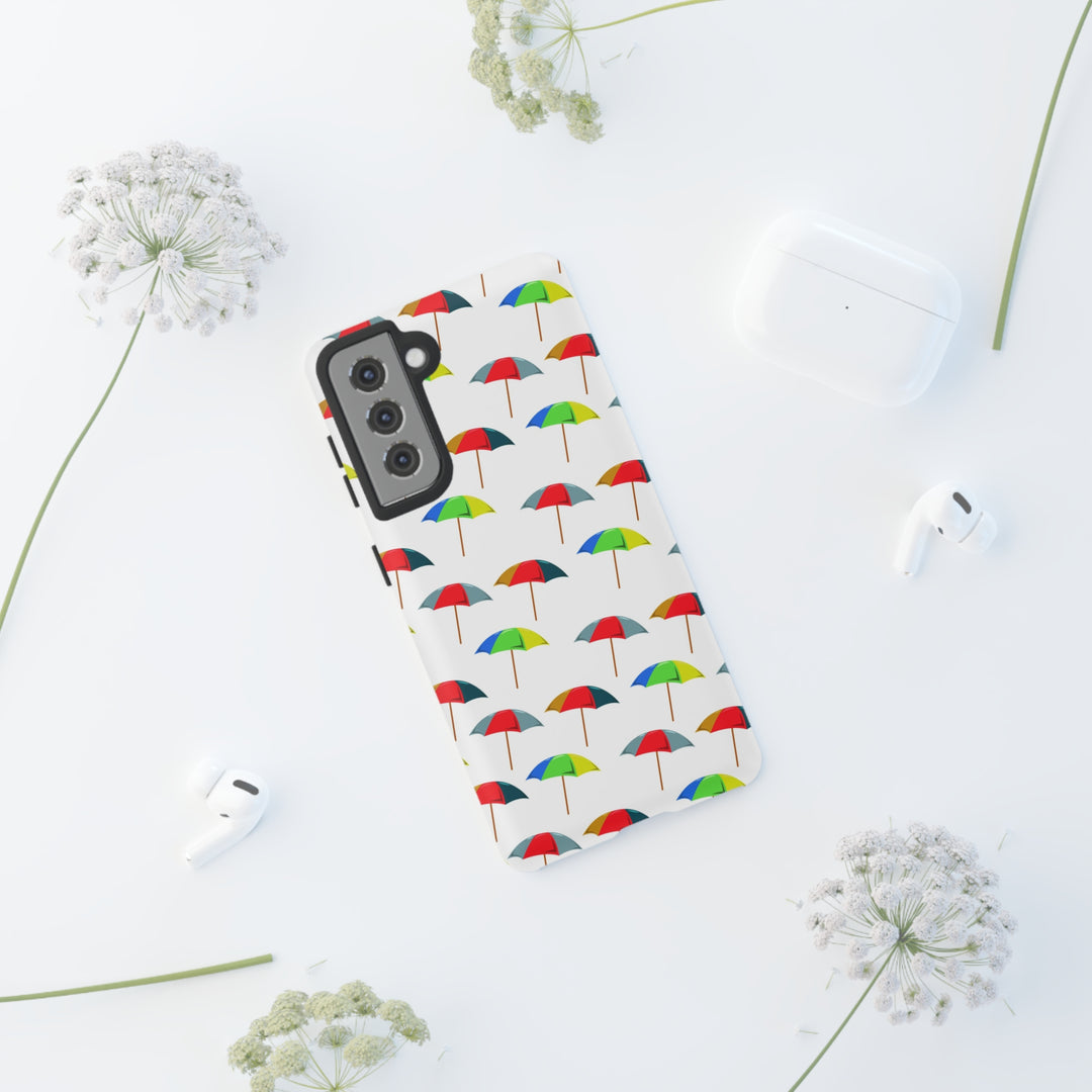 Cute Samsung Phone Case | Aesthetic Samsung Phone Case | Galaxy S23, S22, S21, S20 | Colorful Beach Parasols, Protective Phone Case - Studio40ParkLane