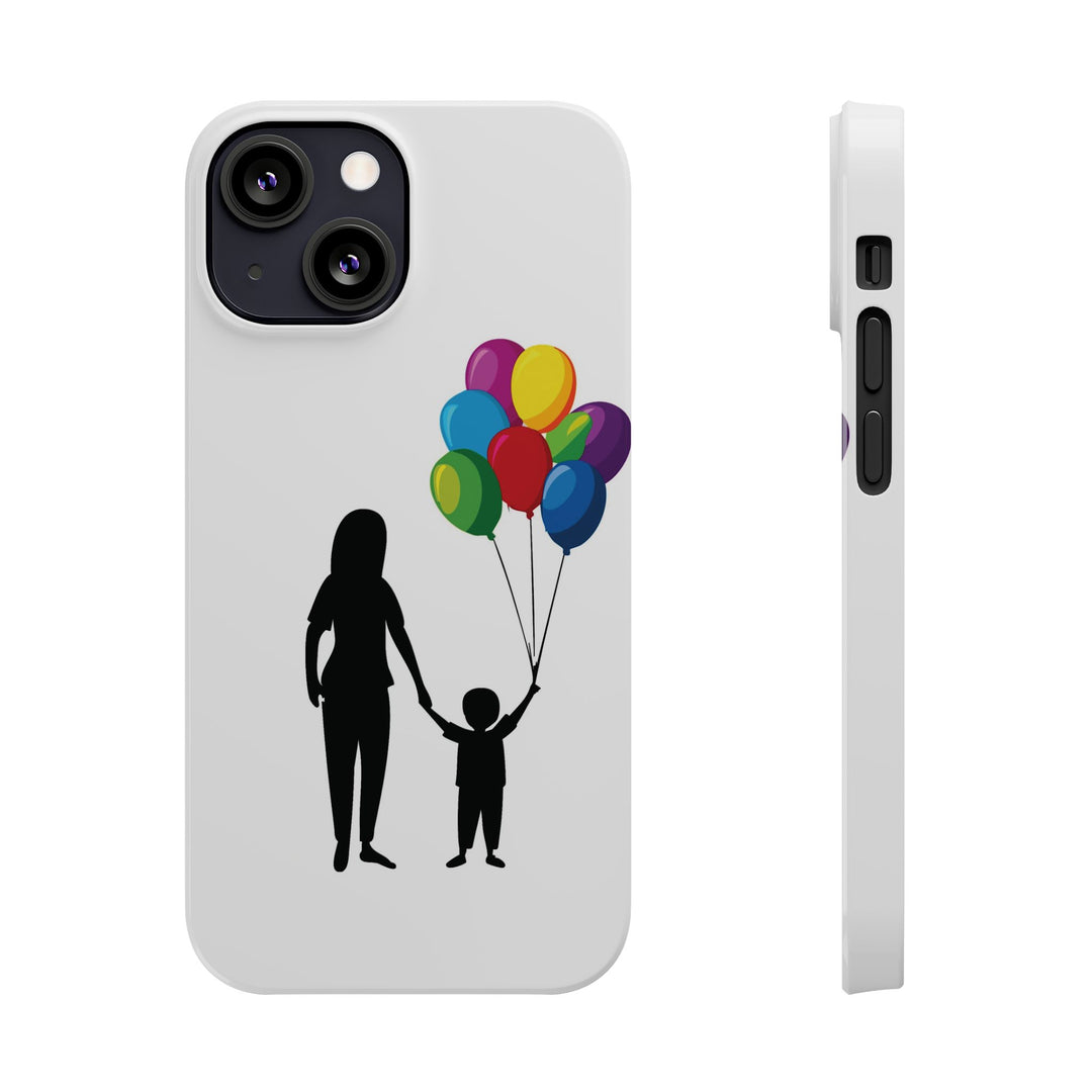 Slim Mother Child Balloons Gift for Her Cute Phone Cases for Iphone 16 Pro Max | iPhone 15 Case | iPhone 15 Pro Max Case, Iphone 14, 13, 12, 11, 10, 8, 7 - Studio40ParkLane